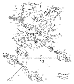 Page A Diagram and Parts List for 78538-9993  Power Wheels Ride-On Cars
